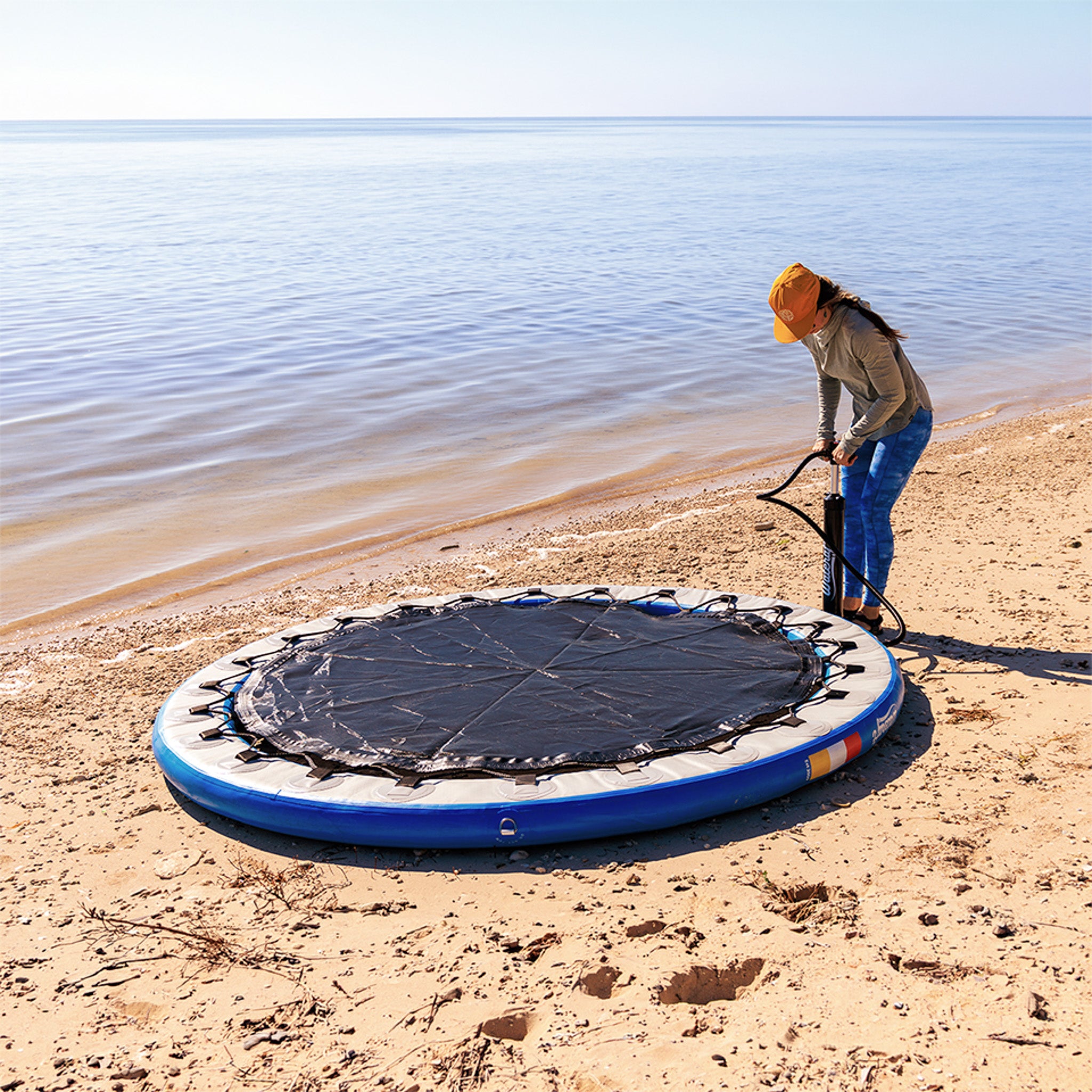 Wateraft 8ft Round Floating Dock | Aqua Lily Pad Swim Platform